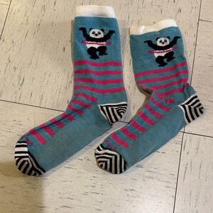 Playful Panda Striped Kids Socks